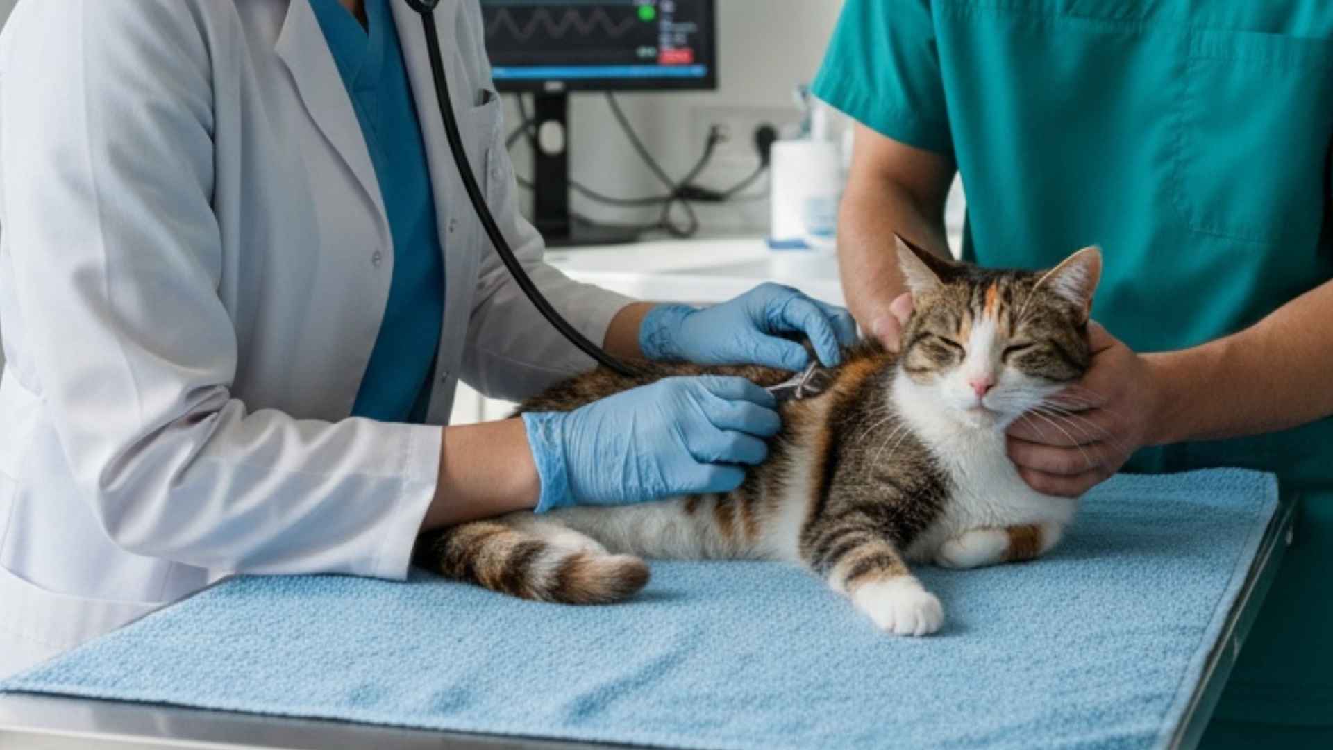 gatito en el veterinario
